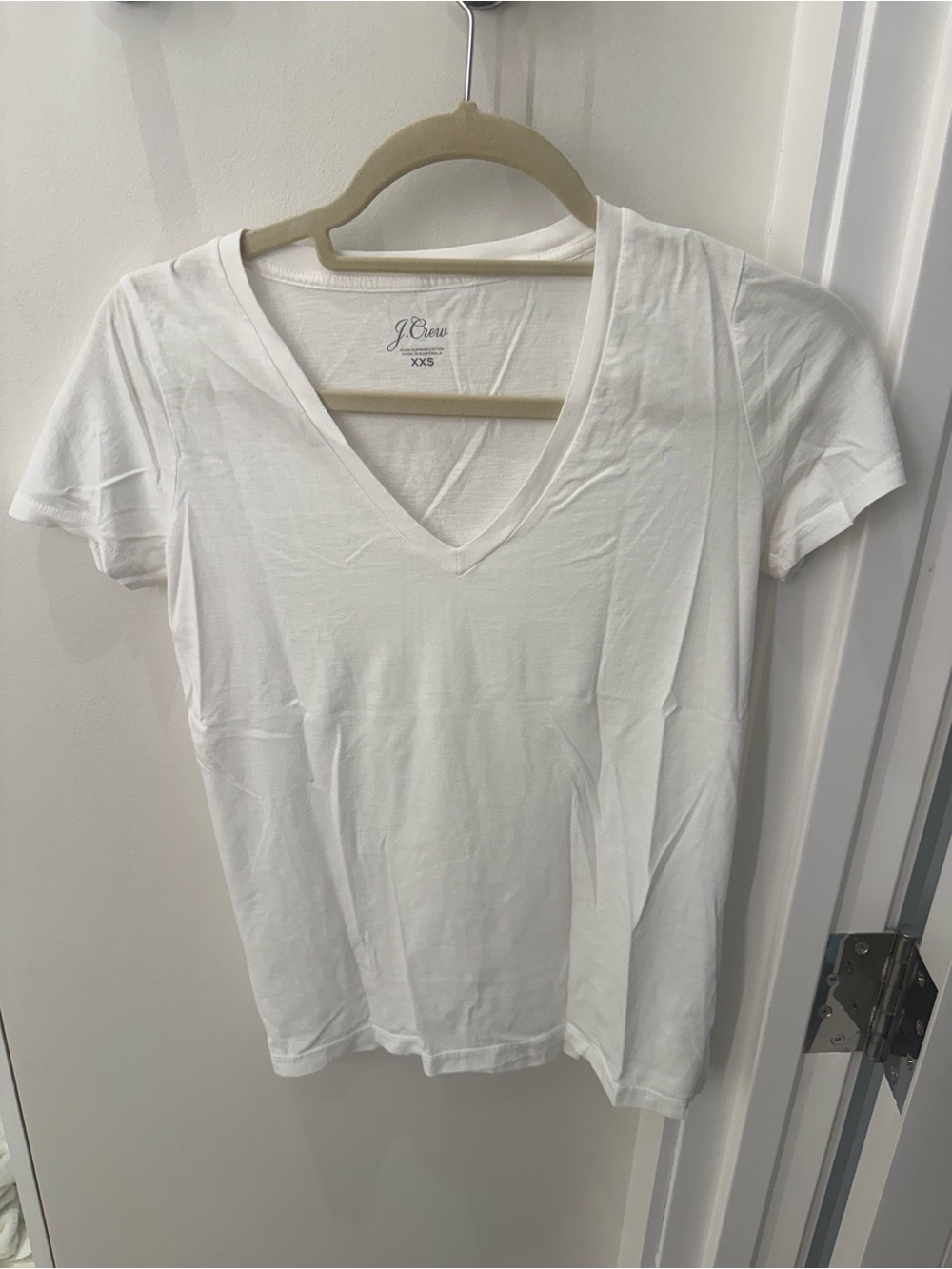 J. Crew White V-Neck Short Sleeve Tee